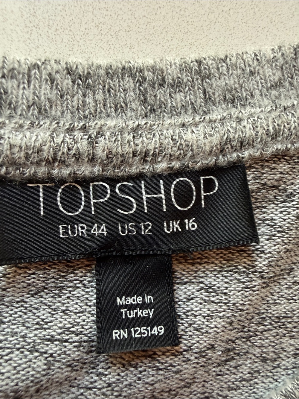 Topshop Gray Tie-Waist Super Soft Long Sleeve Sweatshirt Sweater Dress, Size 12 - Picture 9 of 13